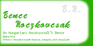 bence moczkovcsak business card